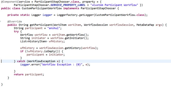 Custom Dynamic Participant Step Workflow