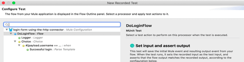 MUnit - configure test
