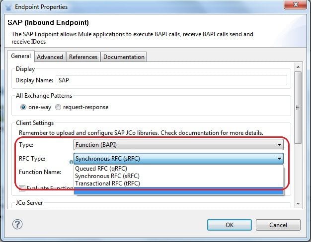 Integration for SAP BAPI functions