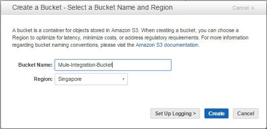 Integrate Mule ESB with Amazon S3, Amazon Bucket