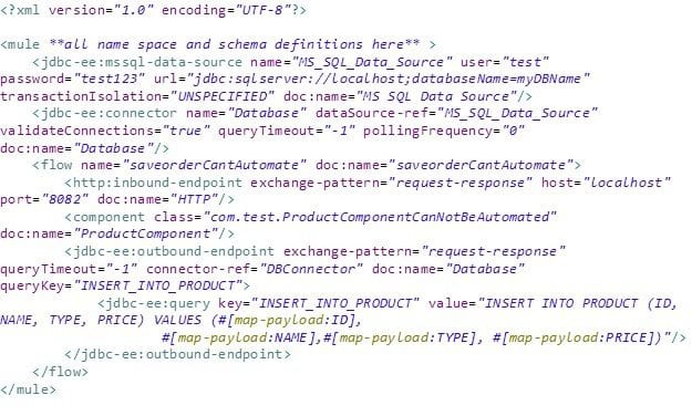 Test Automation of Mule Flows with Java Components and JDBC End Points