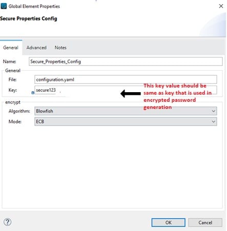 Secure properties config