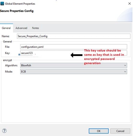 Secure properties config