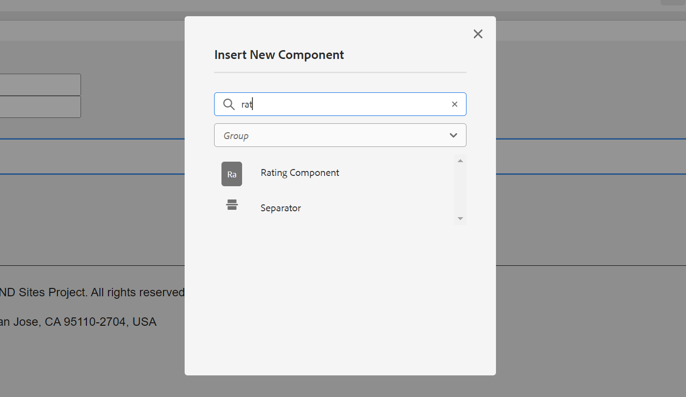 AEM Custom Rating Component